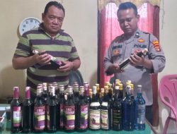 Sektor Gadingrejo Sita Ratusan Botol Miras Berbagai Merk
