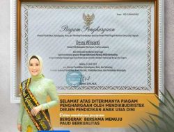 Bunda PAUD Way Kanan Raih Penghargaan Apresiasi Dari Mendikbudristek RI