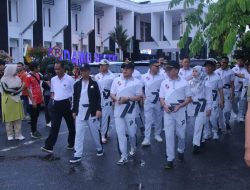 Peringati HUT Ke 77 Pemkab Lampura Gelar Jalan Sehat dan Senam Massal Berhadiah Motor