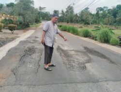 Baru Diperbaiki, Ruas Jalan Sukadana-Bumi Nabung Rusak Lagi, Warga Ramai-ramai ‘Curhat’ ke Medsos