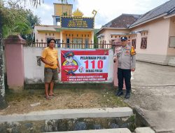 Polsek Banjar Agung Pasang Banner Himbauan 110, Perkuat Akses Masyarakat ke Layanan Kepolisian