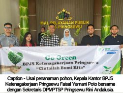 Gandeng OPD Pringsewu, BPJS Ketenagakerjaan Pringsewu Gelar Aksi Tanam Pohon