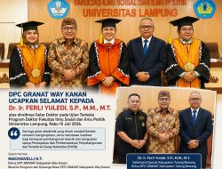 Ketua GRANAT Way Kanan Ucapkan Selamat kepada Ferli Yuledi atas Raihan Gelar Doktor