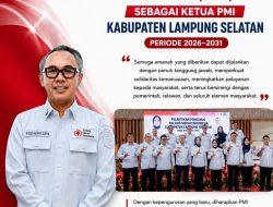 Pengurus PMI Lampung Selatan Periode 2026–2031 Resmi Dilantik, Raden Adipati Surya Ucapkan Selamat