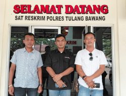 Satreskrim Polres Tulang Bawang Periksa Saksi Kasus Pengejaran dan Penabrakan Mobil Rombongan Wartawan