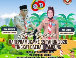 HARI PRAMUKA KE-65, KWARDA LAMPUNG KOBARKAN SEMANGAT PENGABDIAN