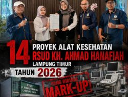 14 PROYEK ALKES RSUD LAMPUNG TIMUR DISOROT