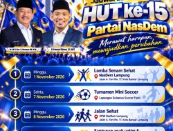 HUT KE-15 NASDEM, LAMPUNG GELAR 5 AGENDA BESAR