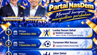 HUT KE-15 NASDEM, LAMPUNG GELAR 5 AGENDA BESAR